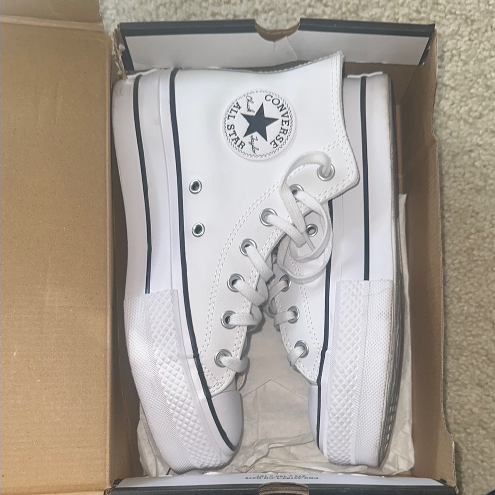 Converse Leather White High-Top Sneakers